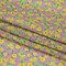 1 Yard Yellow Green and Lavender Crinkled Cotton Gauzy Woven Floral Fabric